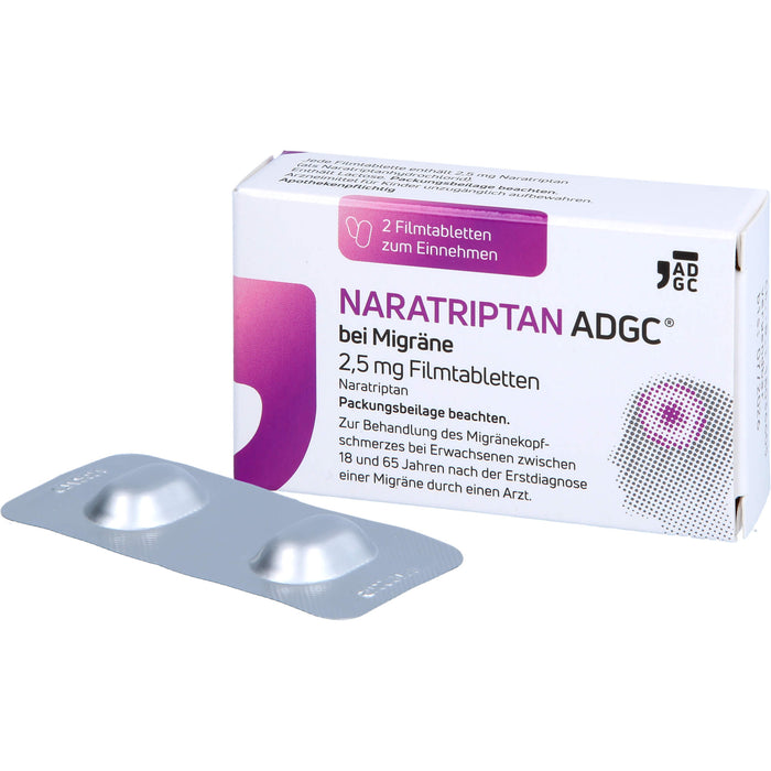 NARATRIPTAN ADGC bei Migräne 2,5 mg Filmtabletten, 2 St FTA