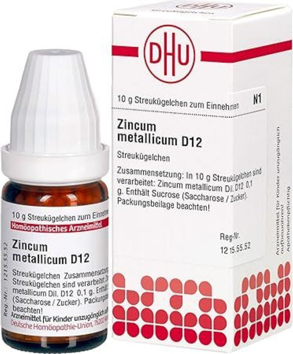 DHU Zincum metallicum D12 Streukügelchen, 10 g Globules