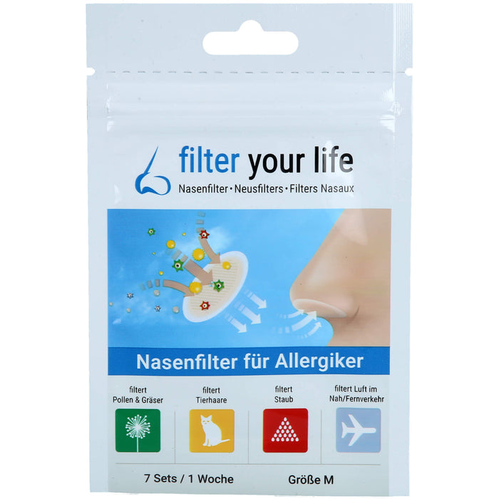 Filter Your Life Größe M Nasenfilter für Allergiker, 14 pc Pansement