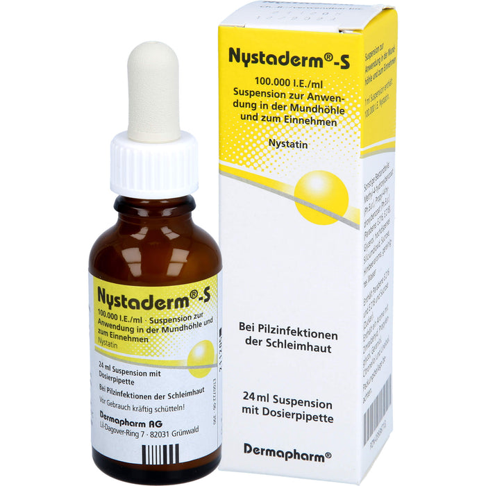 Nystaderm-S 100.000 I.E./ml Suspension bei Infektionen der Mundhöhle, des Rachenraumes und der Speiseröhre, 24 ml Lösung