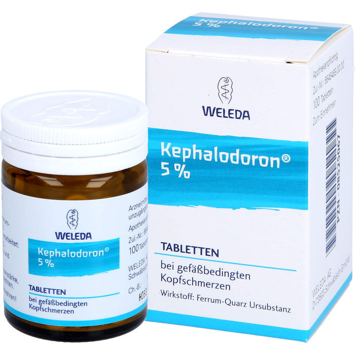 WELEDA Kephalodoron 5% Tabletten bei gefäßbedingten Kopfschmerzen, 100 pc Tablettes