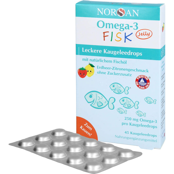 NORSAN Omega-3 FISK Jelly - für Kinder, 45 St DRA