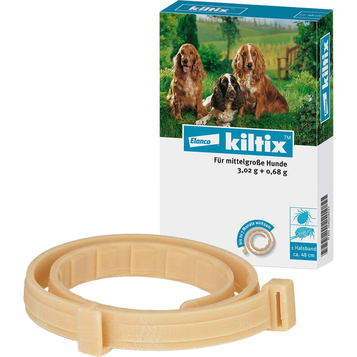 Elanco kiltix für mittelgroße Hunde Ektoparasitizid-Halsband gegen Zecken und Flöhe, 1 pc Collier