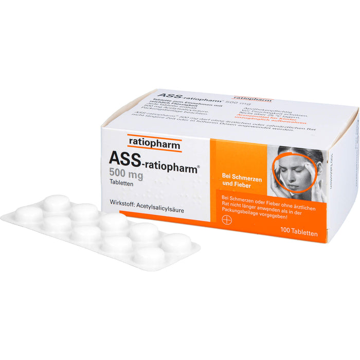 ASS-ratiopharm 500 mg Tabletten, 100 pcs. Tablets