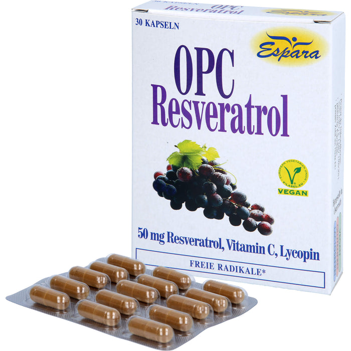 Espara OPC-Resveratrol Kapseln mit Lycopin, Resveratrol und Vitamin C, 30 pcs. Capsules