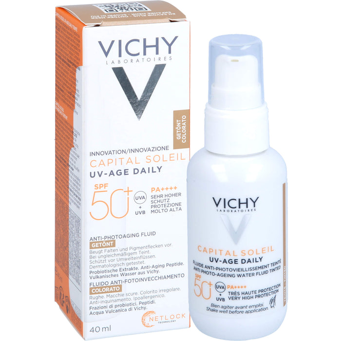 VICHY Capital Soleil UV-Age daily LSF 50+ leichte Sonnencreme mit Tönung, 40 ml Crème