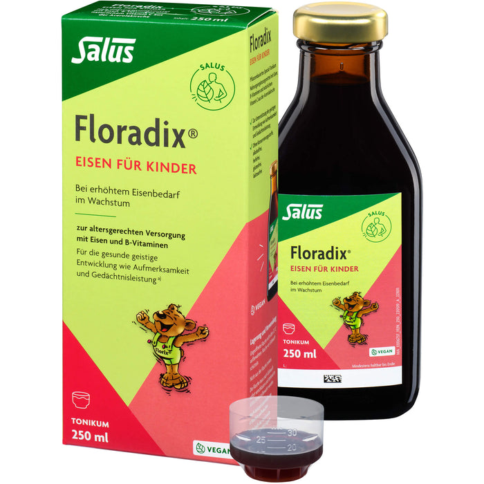 Floradix Eisen für Kinder Tonikum bei erhöhtem Eisenbedarf, 250 ml Solution