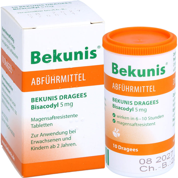 Bekunis Dragees Bisacodyl 5 mg Abführmittel, 10 St. Tabletten