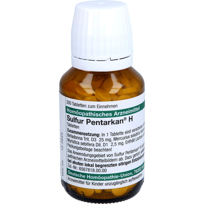 DHU Sulfur Pentarkan H Tabletten bei eitrigen Entzündungen der Haut, 200 pcs. Tablets