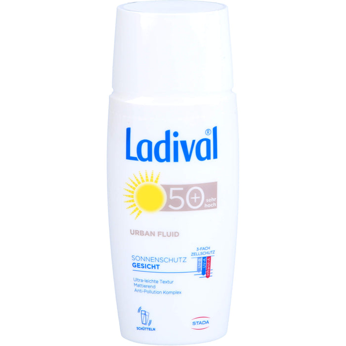 Ladival Urban Fluid LSF 50+ mattierender Gesichts-Sonnenschutz für jeden Tag mit ultra-leichter Textur und Anti-Pollution Komplex, 50 ml Creme