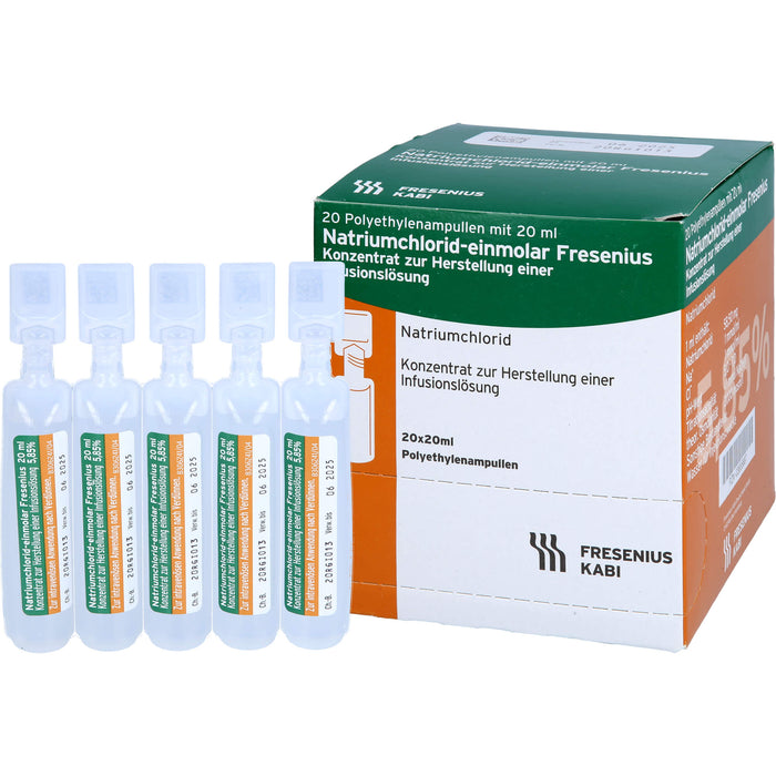 Natriumchlorid-einmolar Fresenius, Konzentrat zur Herstellung einer Infusionslösung, 20X20 ml IFK