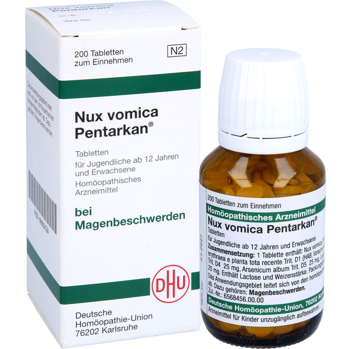 DHU Nux vomica Pentarkan Tabletten bei Magenbeschwerden, 200 pcs. Tablets