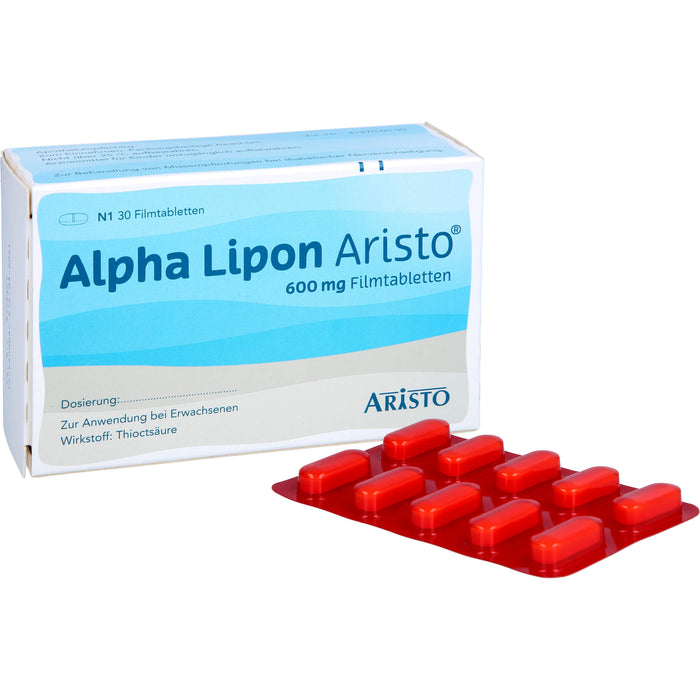 Aristo Alpha Lipon 600 mg Filmtabletten bei Missempfindungen bei Polyneuropathie, 30 pc Tablettes