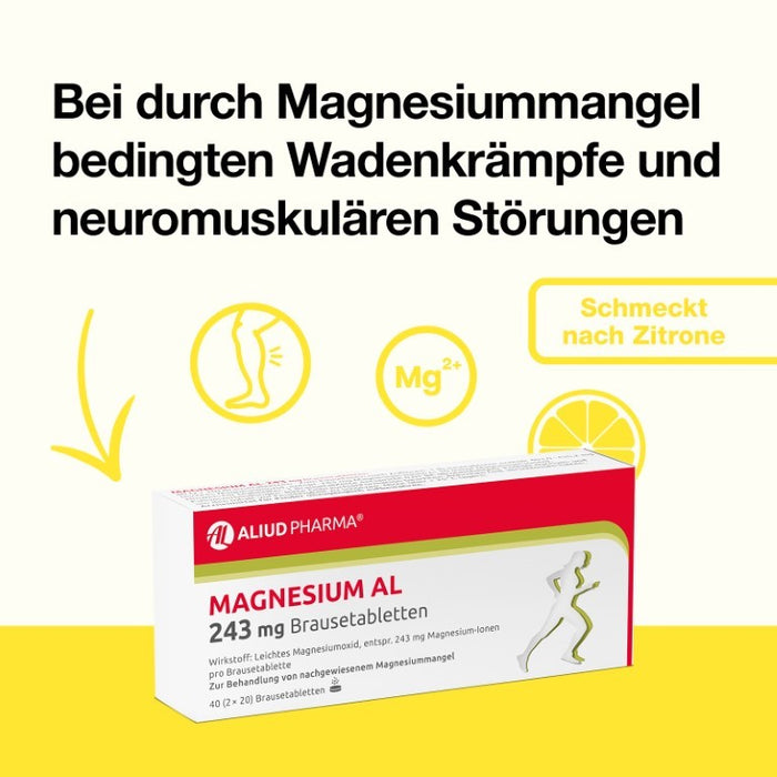 Magnesium AL 243 mg Brausetabletten, 40 pcs. Tablets