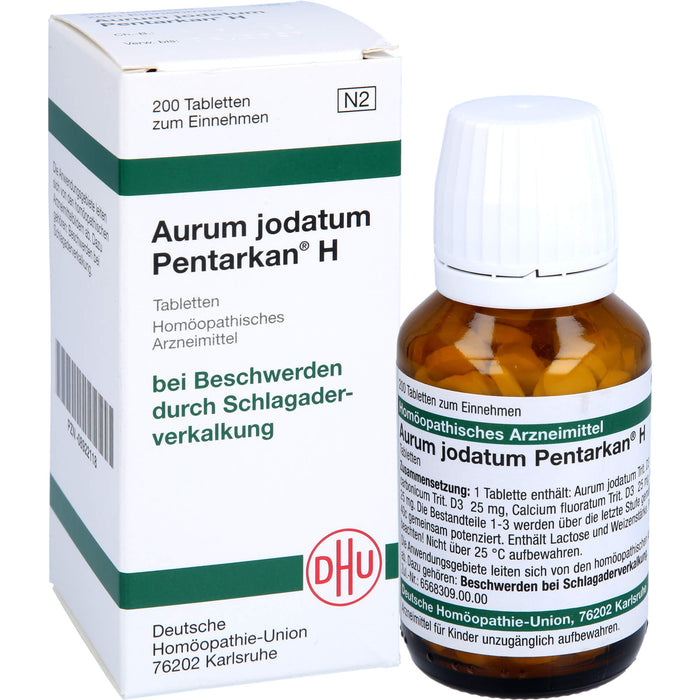 DHU Aurum jodatum Pentarkan H Tabletten bei Beschwerden durch Schlagaderverkalkung, 200 St. Tabletten