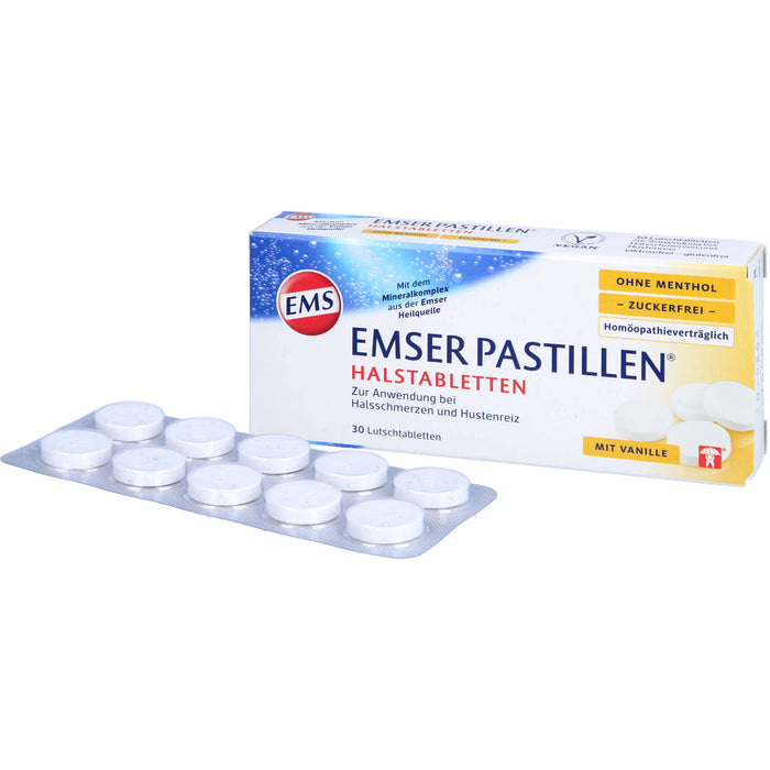 EMSER Pastillen Halstabletten ohne Menthol zuckerfrei, 30 St. Tabletten