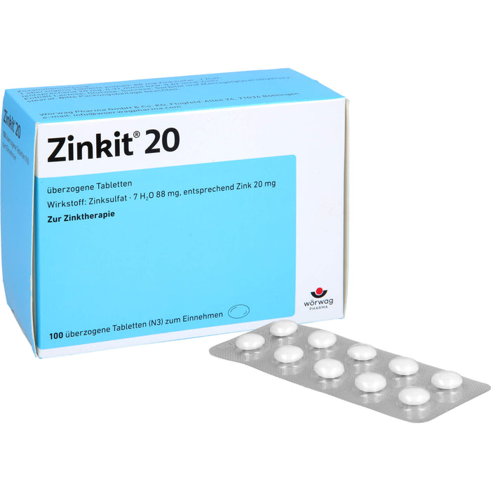 Zinkit 20, Überzogene Tabletten, 100 St UTA