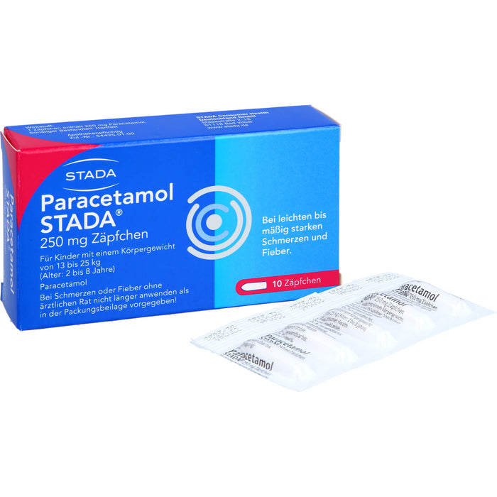 Paracetamol STADA 250 mg Zäpfchen, 10 pc Suppositoires