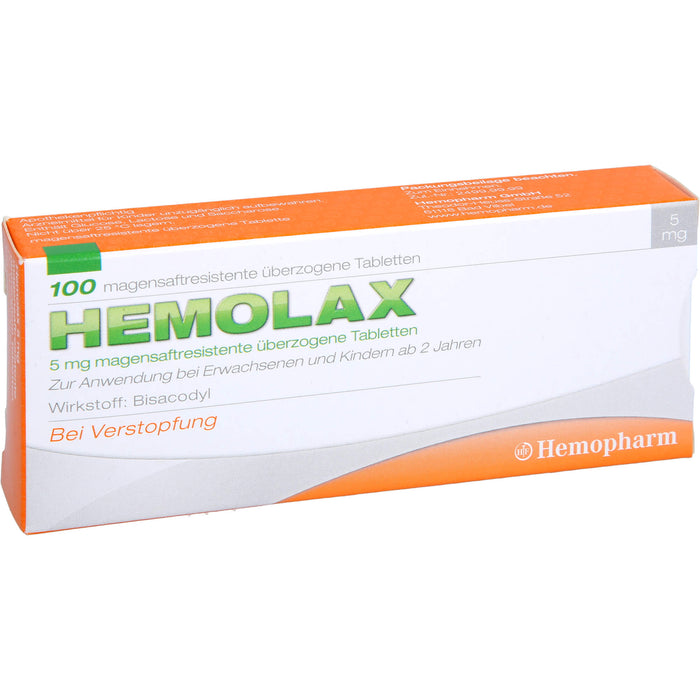 Hemolax 5mg Tmr, 100 St TMR