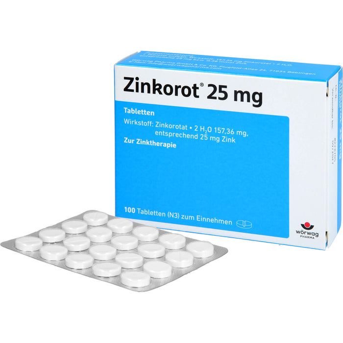 Zinkorot 25 mg Tabletten zur Zinktherapie, 100 St. Tabletten