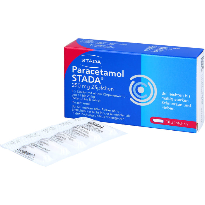 Paracetamol STADA 250 mg Zäpfchen, 10 pc Suppositoires