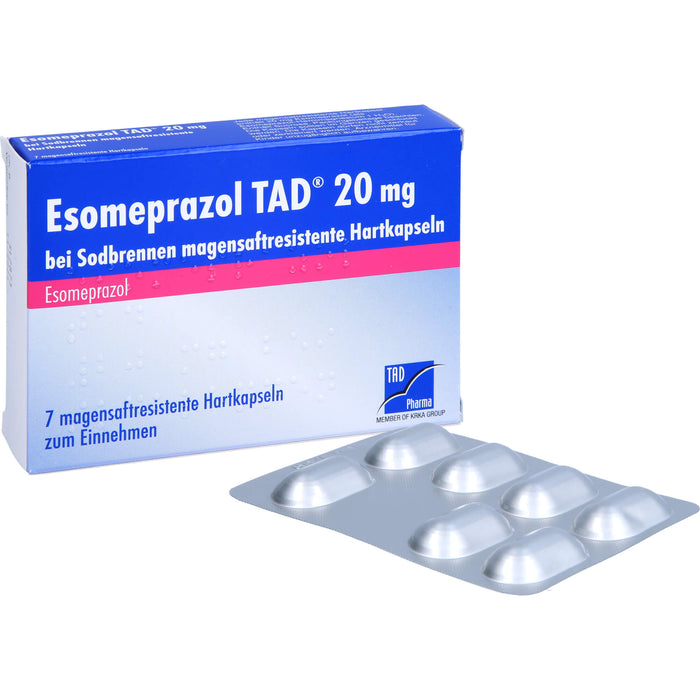 Esomeprazol TAD 20 mg Hartkapseln bei Sodbrennen, 7 St. Kapseln