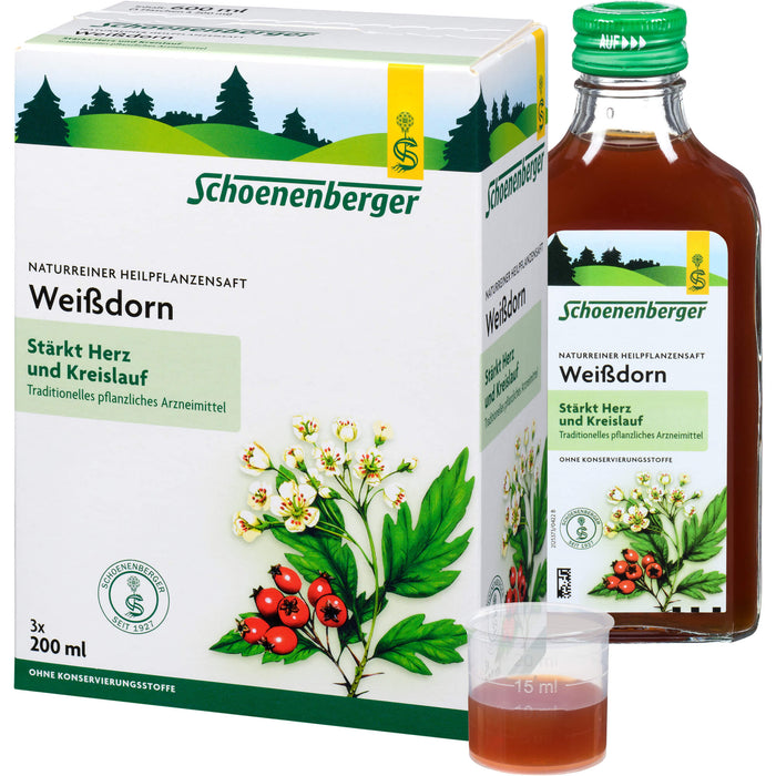 Schoenenberger naturreiner Heilpflanzensaft Weißdorn stärkt Herz und Kreislauf, 600 ml Solution