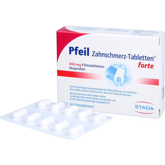 Pfeil Zahnschmerz-Tabletten forte lindert schnell, 10 St. Tabletten