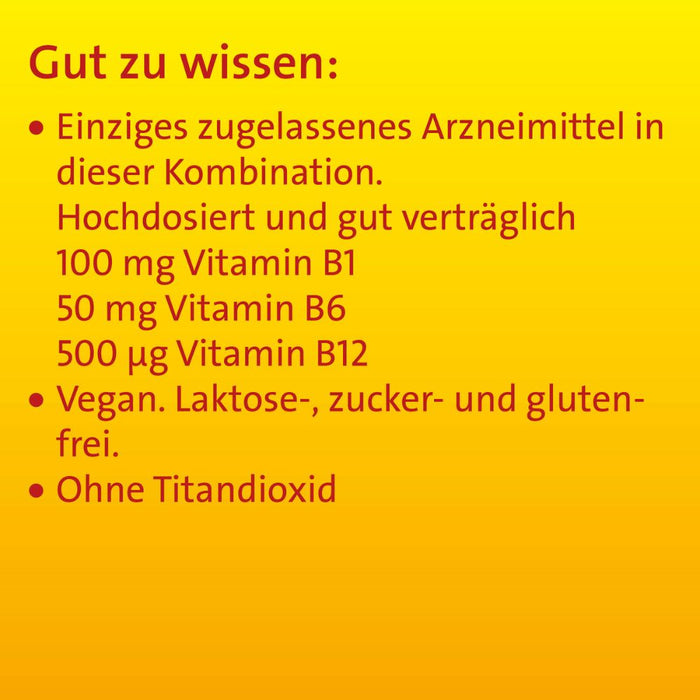 Vitamin B Komplex forte Hevert zur Therapie nachgewiesener Mangelzustände der Vitamine B1, B6 und B12, 100 St. Tabletten