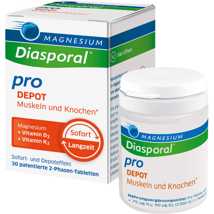 MAGNESIUM DIASPORAL PRO+D3+K2 DEPOT Muskel+Knochen, 30 St TAB