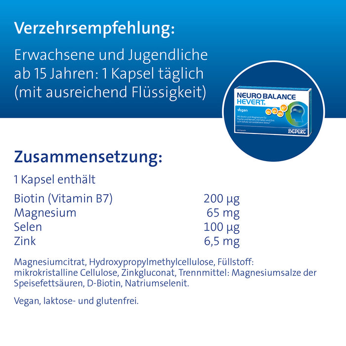 NeuroBalance Hevert mit Biotin und Magnesium, 60 St. Kapseln