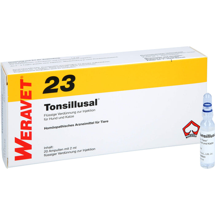 WERAVET  23 Tonsillulal Ampullen für Hunde und Katzen, 20 ml Lösung