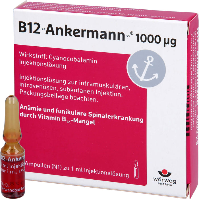 B12 Ankermann 1000 µg, Injektionslösung, 5 St. Ampullen