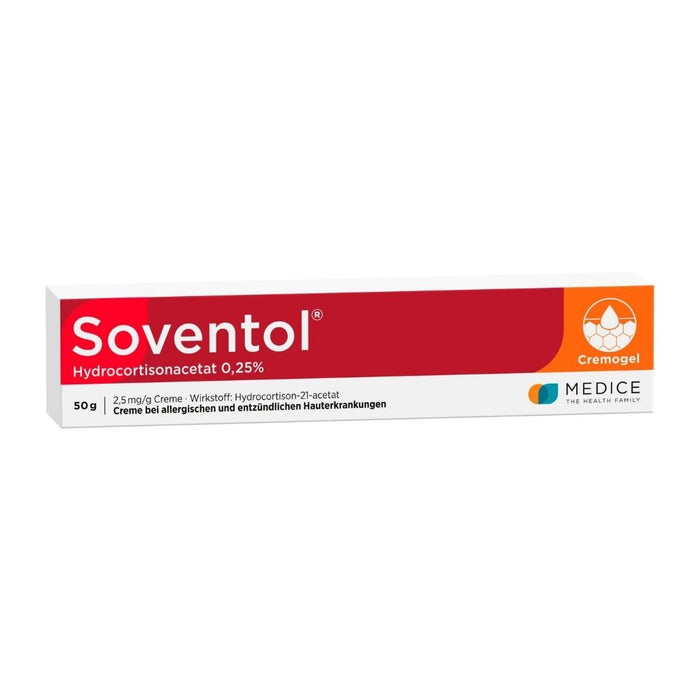 Soventol Hydrocortisonacetat 0,25%, 2,5 mg/g Creme, 50 g Cream