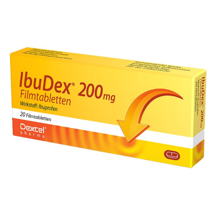 IbuDex 200 mg Filmtabletten bei Schmerzen und Fieber, 20 pcs. Tablets