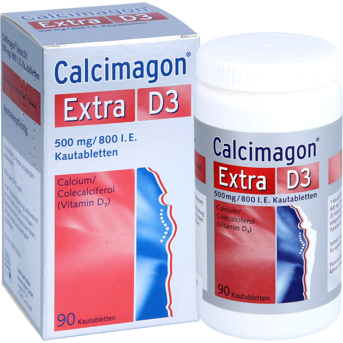 Calcimagon Extra D3 500 mg / 800 I.E. Kautabletten, 90 pc Tablettes