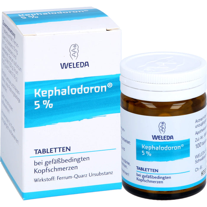 WELEDA Kephalodoron 5% Tabletten bei gefäßbedingten Kopfschmerzen, 100 pc Tablettes