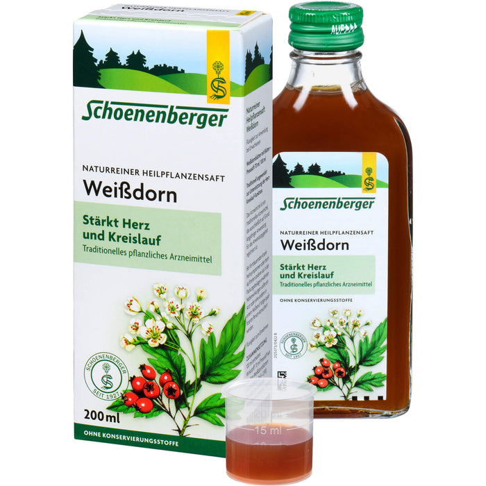 Schoenenberger naturreiner Heilpflanzensaft Weißdorn stärkt Herz und Kreislauf, 200 ml Solution