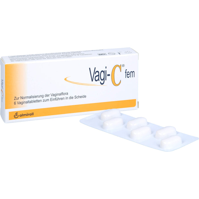 Vagi-C fem Vaginaltabletten zur Normalisierung der Scheidenflora, 6 pcs. Tablets