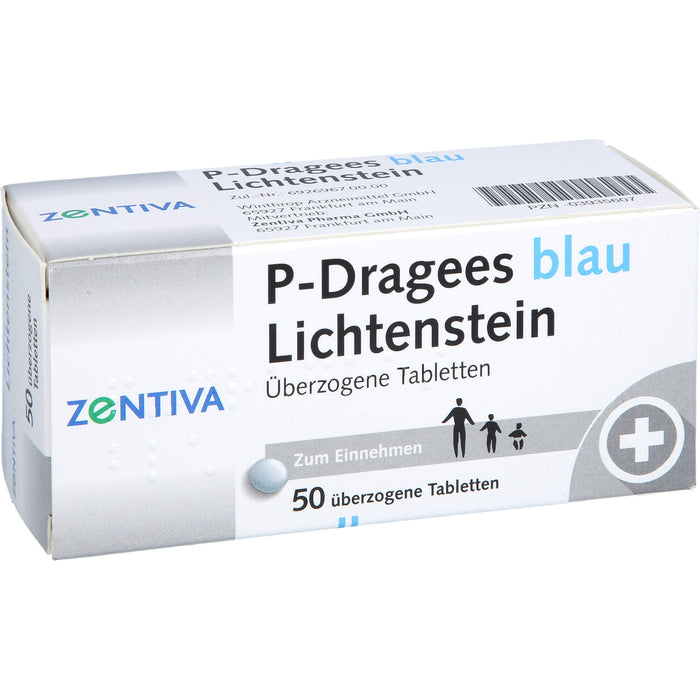 P-Dragees blau Lichtenstein, Überzogene Tabletten, 50 St UTA