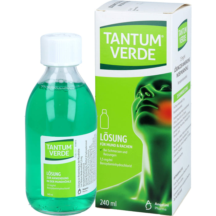 TANTUM VERDE Lösung bei Schmerzen und Reizungen im Mund- und Rachenraum, 240 ml Solution