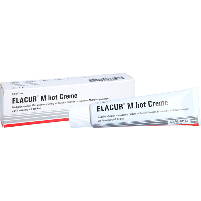 Elacur M Hot Creme bei Rückenschmerzen, Hexenschuss, Muskelverspannungen, 50 g Crème