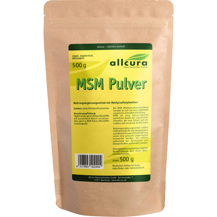 MSM Pulver Methylsulfonylmethan, 500 g PUL