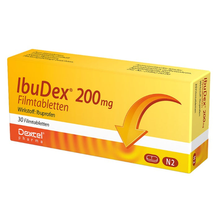 IbuDex 200 mg Filmtabletten bei Schmerzen und Fieber, 30 St. Tabletten