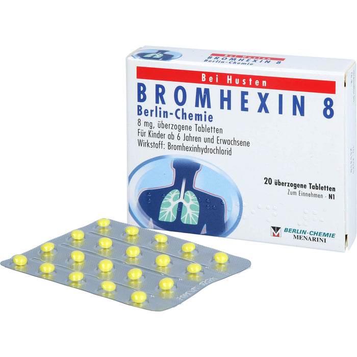 BERLIN-CHEMIE BROMHEXIN 8 Tabletten bei Husten, 20 St. Tabletten