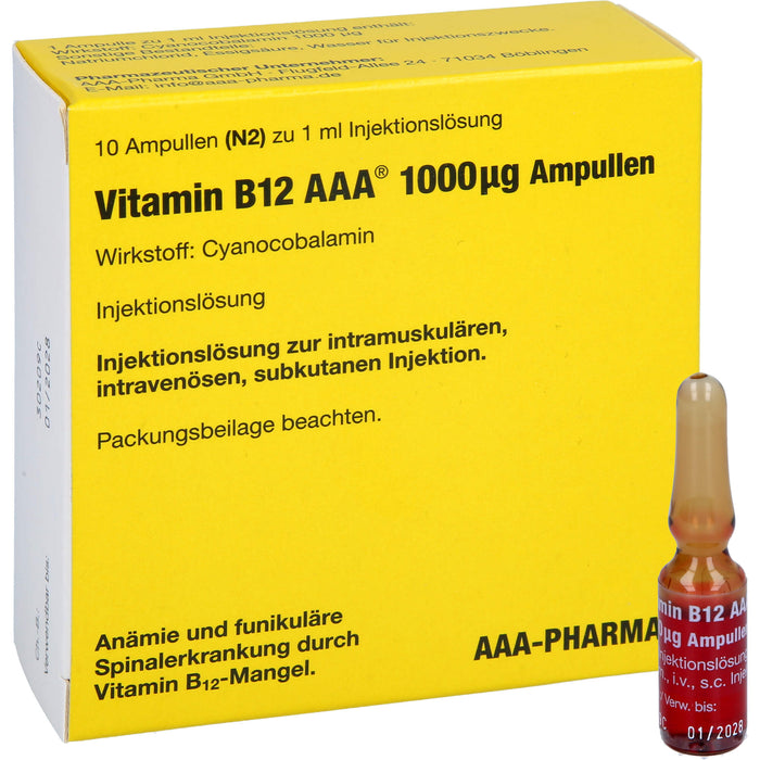 Vitamin B12 AAA 1000 µg Ampullen, 10 pc Ampoules